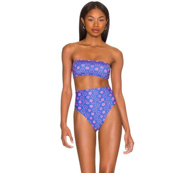 Beach Riot Kelsey Top and Highway Bikini Bottom in Wavy Floral